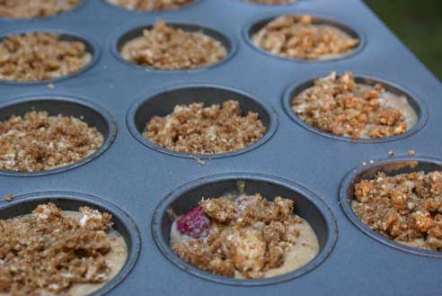 raspberry and blueberry muf Almond, Raspberry and Blueberry Muffins