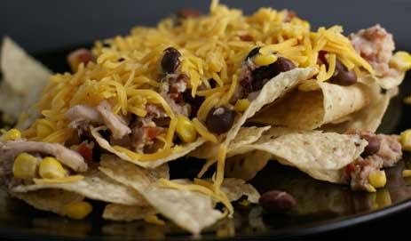 Chicken-taco-bake Chicken taco bake Chicken Taco Bake over Chips