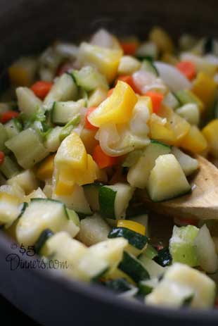 Summer-Veggies Summer Veggies Chicken Zucchini Stew on Rice