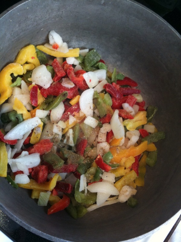 Peppers and Onions Sauteing photo5 Black Bean Fajitas