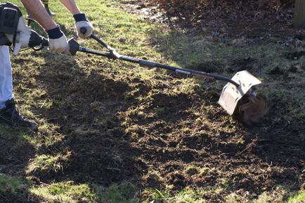 tiller-in-action-far tiller in action far Square Foot Gardening Opening the Garden