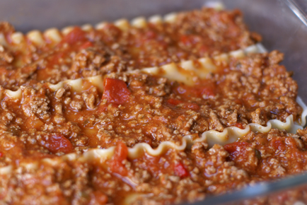 lasagna-layer-one lasagna layer one Homemade Lasagna with Garden Herbs