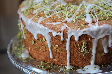 lime angel food cake 3 lime angel food cake 3 Angel Food Cake with Lime Glaze and Pistachios – Februarys Dessert of the Month