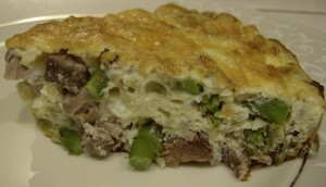 slice of frittata 640x367 300x172 Aleas Steak and Asparagus Frittata   Breakfast for Dinner!