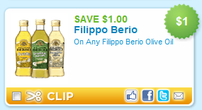 Filippo Berio Coupon Filippo Berio Coupon $1/1 Filippo Berio Olive Oil Coupon