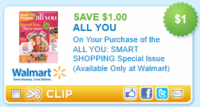 All You Magazine Coupon $1/1 All You Smart Spending, Special Edition   Printable Coupon
