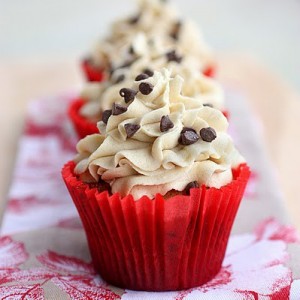 chocolatechipcookiedough1 300x300 Chocolate Chip Cookie Dough Cupcakes  Sweet Fall Treat