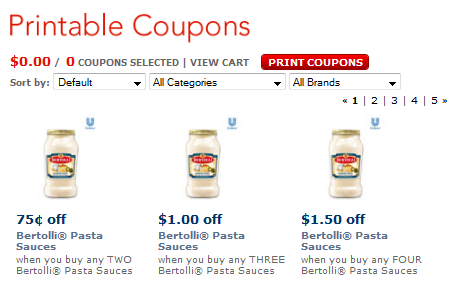 coupon network bertolli pasta sauces coupons Bertolli Pasta Sauce, Kraft, Yoplait and More Printable Coupons 