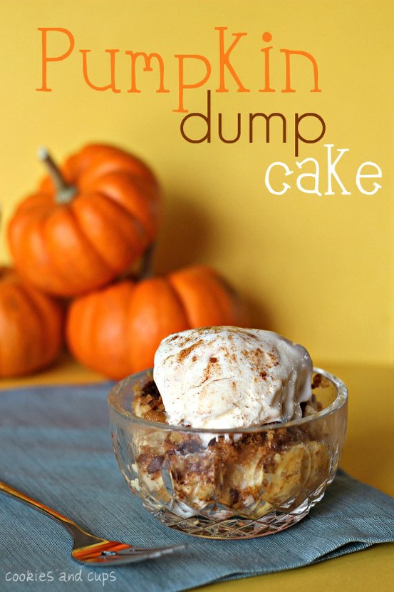 pumpkin dump cake Pumpkin Dump Cake {Cookies and Cups}