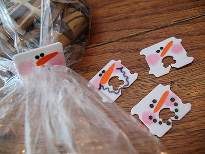 snowman bread tabs Snowman Bread Tabs for Packaging Edible Holiday Gifts
