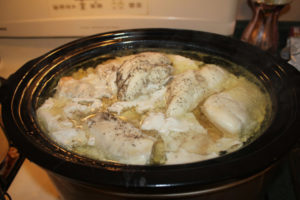 freezer chicken2 300x200 Denises Slow Cooker Chicken Pesto With Bowtie Pasta