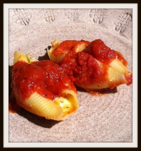 jumbo shells2 280x300 Angies Jumbo Stuffed Shells