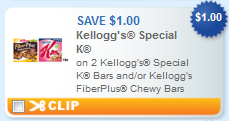 special k bars or fiberplus chewy bars printable coupon Kelloggs Special K or FiberPlus Bars + More Printable Coupons 