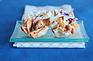 wontons 300x198 Buffalo Chicken Wontons  Lunchbox Inspiration