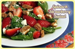 strawberrysalad 300x196 Spinach Strawberry Salad  Lunchbox Inspiration
