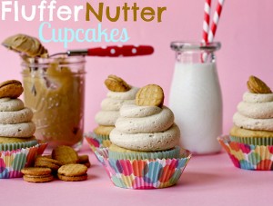 fluffernuttercupcakes 300x227 Fluffernutter Cupcakes  Sweet Summer Treat