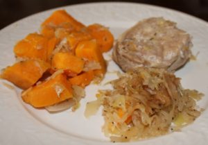 Pork and Sauerkraut with Sweet Potatoes - A Slow Cooker Recipe Pork and Sauerkraut with Sweet Potatoes 640x446 300x209 Aleas Slow Cooker Pork Chops and Sauerkraut with Sweet Potatoes