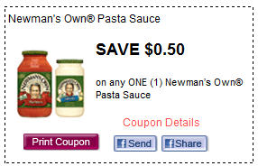newman's own pasta sauce printable coupon newmans own pasta sauce printable coupon Newmans Own Pasta Sauce + More Printable Coupons