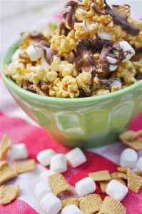 smores popcorn 199x300 Smores Popcorn  Kids in the Kitchen