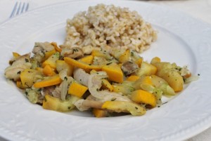 Chicken with Summer Squash Recipe Chicken with Summer Squash 640x430 300x201 Aleas Chicken and Summer Squash Skillet