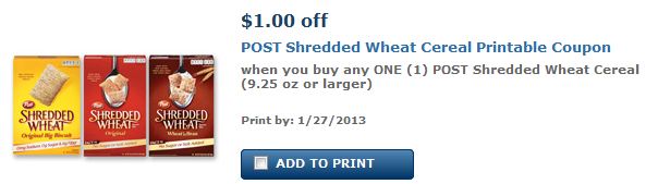 post shredded wheat printable coupons post shredded wheat printable coupons Post Shredded Wheat Cereal + More Printable Coupons