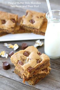 blondies 201x300 Peanut Butter Rolo Blondies  Sweet Winter Treat