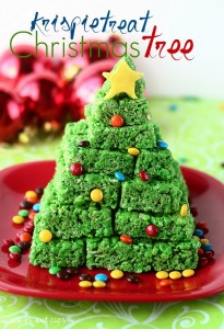 krispie tree 205x300 Krispie Treat Christmas Tree  Sweet Winter Treat