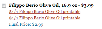2.99 Olive Oil Deal 2.99 Olive Oil Deal $2.99 Filippo Berio Olive Oil CVS Deal