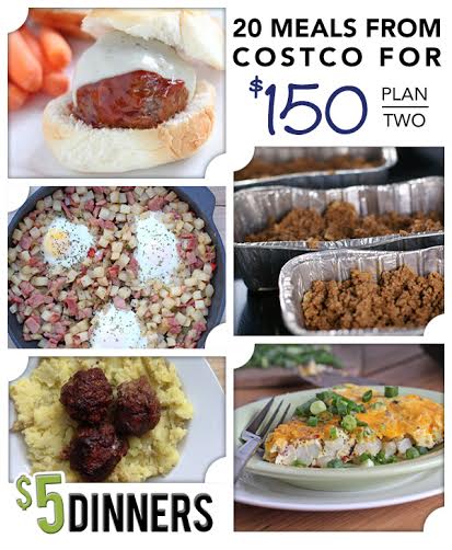 20 Meals at Costco for $150 – Meal Plan #2 with Printables