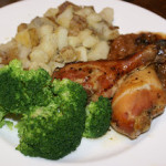 Lime Chicken, Potatoes, Broccoli and Pear Sauce | 5DollarDinners.com