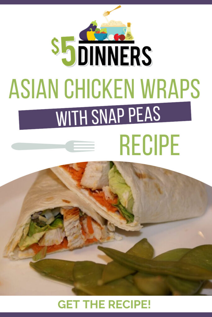 asian chicken wraps with steamed snap peas