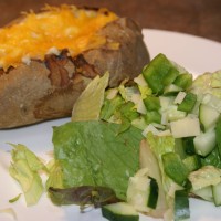 Twice Baked Potatoes with Salad | 5DollarDinners.com