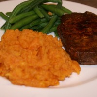 Pork Chops, Sweet Potatoes and Green Beans