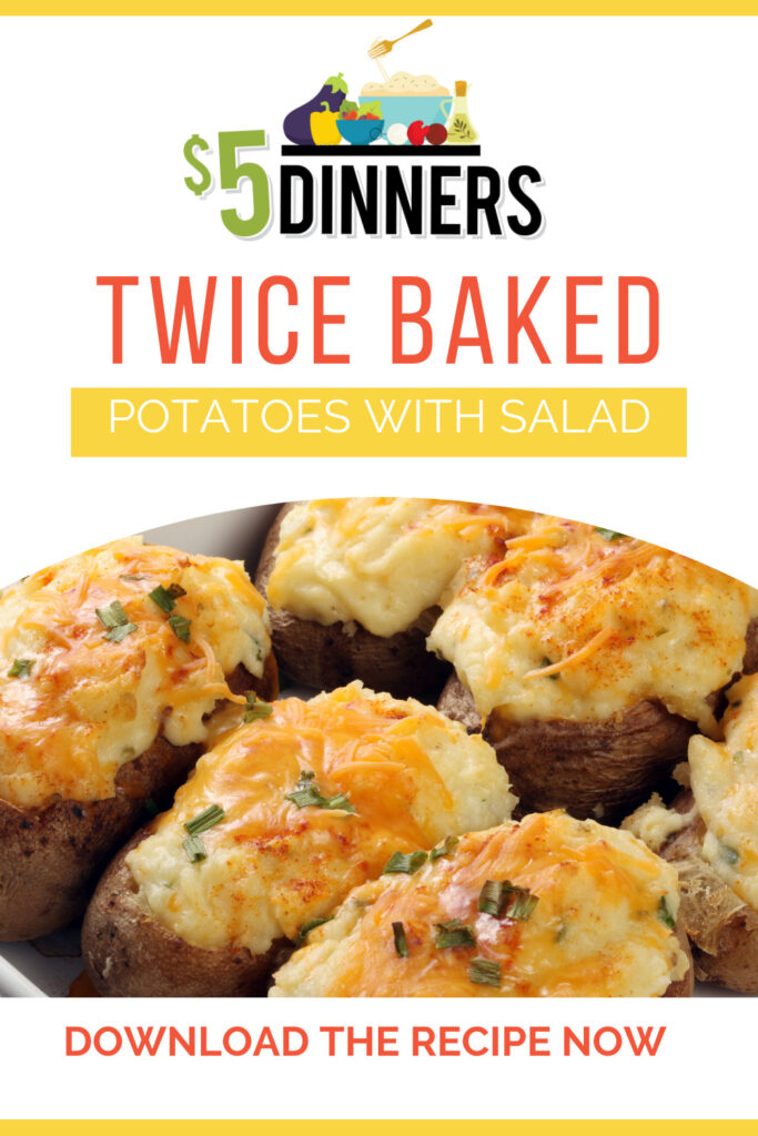 twice baked potatoes with salad