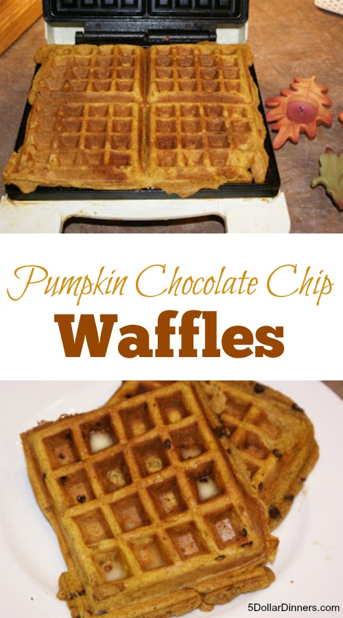 Pumpkin Chocolate Chip Waffles | 5DollarDinners.com