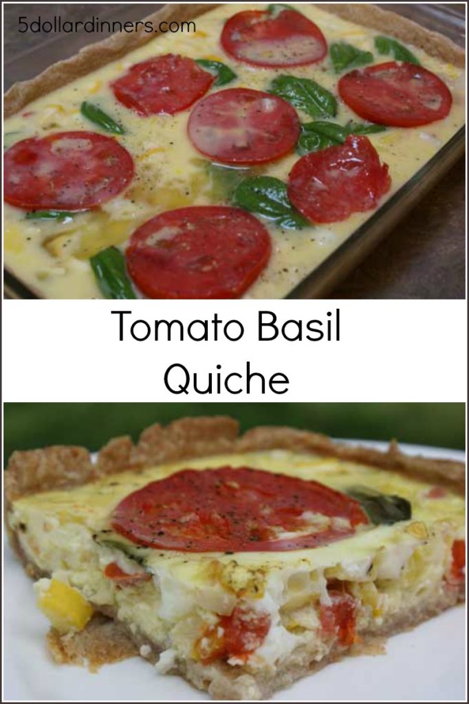 Tomato Basil Quiche 5 Dinners Budget Recipes, Meal Plans, Freezer