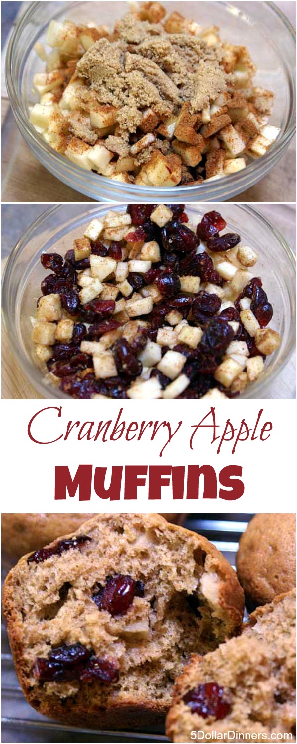 Cranberry Apple Muffins from 5DollarDinners.com