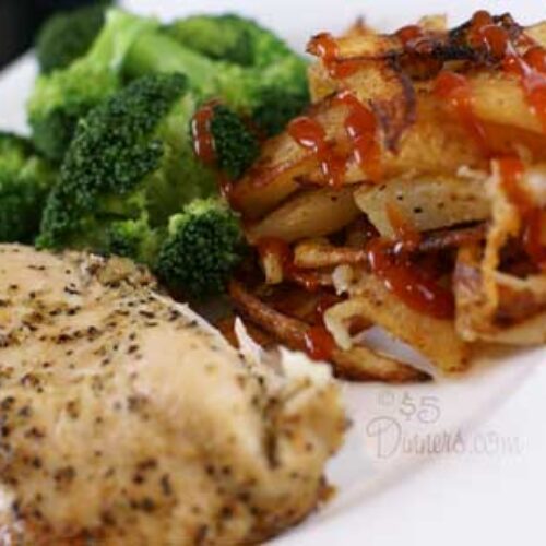 Lemon Pepper Chicken with Chili French Fries 5 Dinners