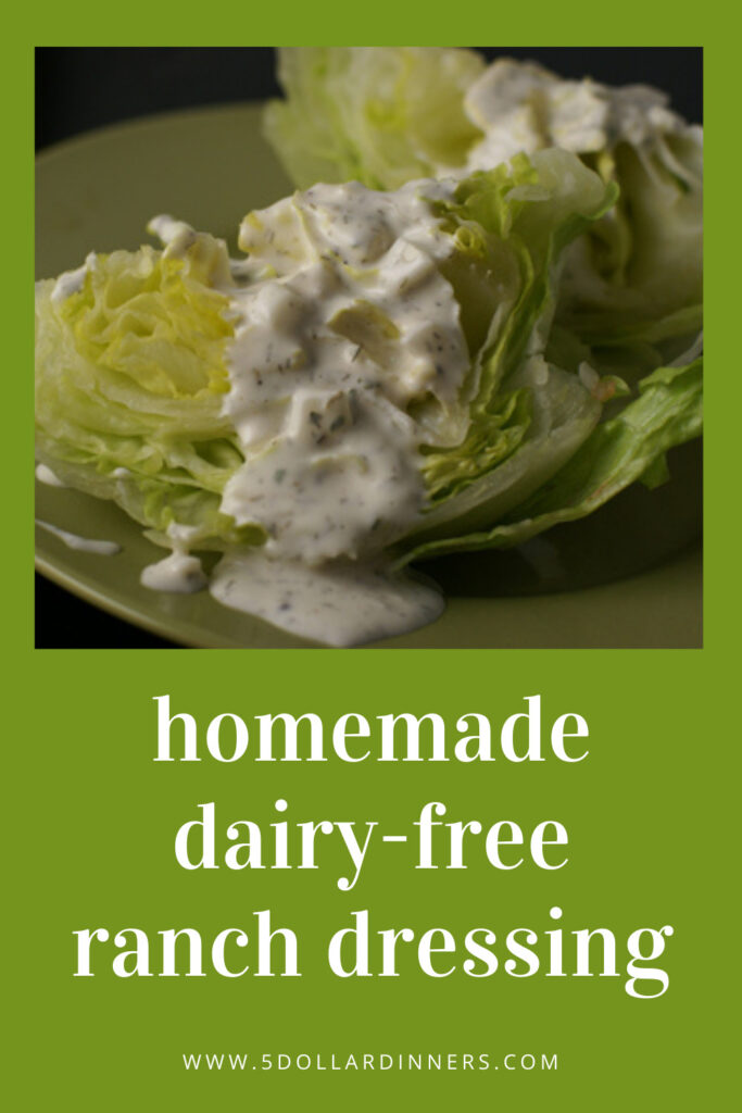 homemade dairy free ranch dressing