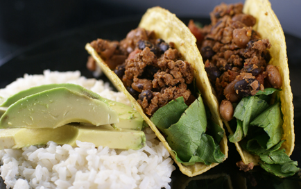 three bean crispy tacos