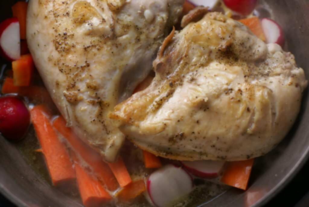 Braised Chicken with Radishes, Carrots, and Peppers 5 Dinners
