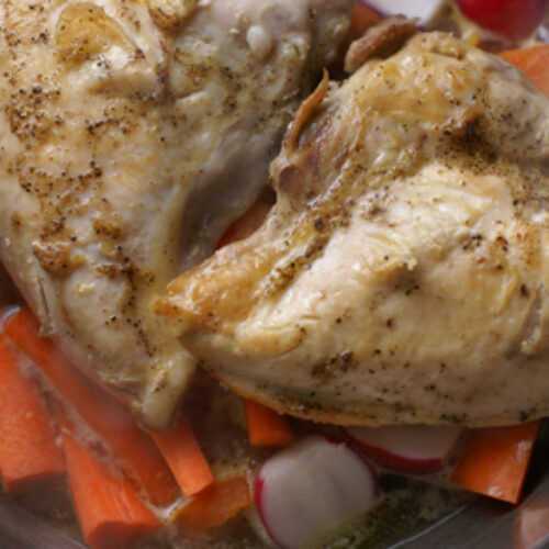 Braised Chicken with Radishes, Carrots, and Peppers 5 Dinners