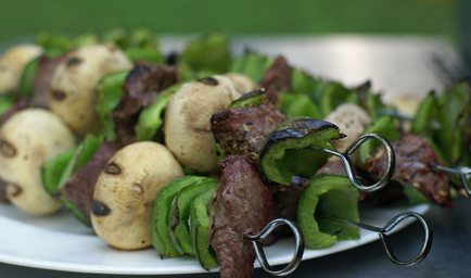 beef and mushroom kebabs