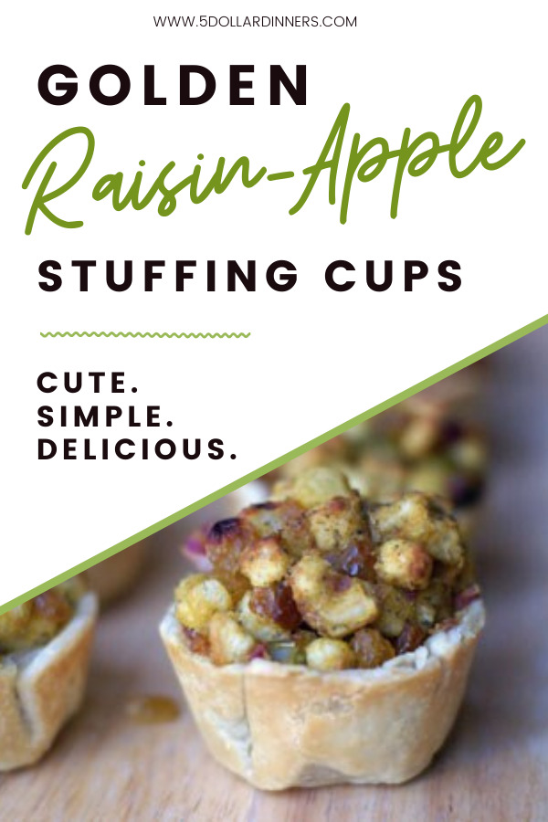 golden raisin-apple stuffing cups