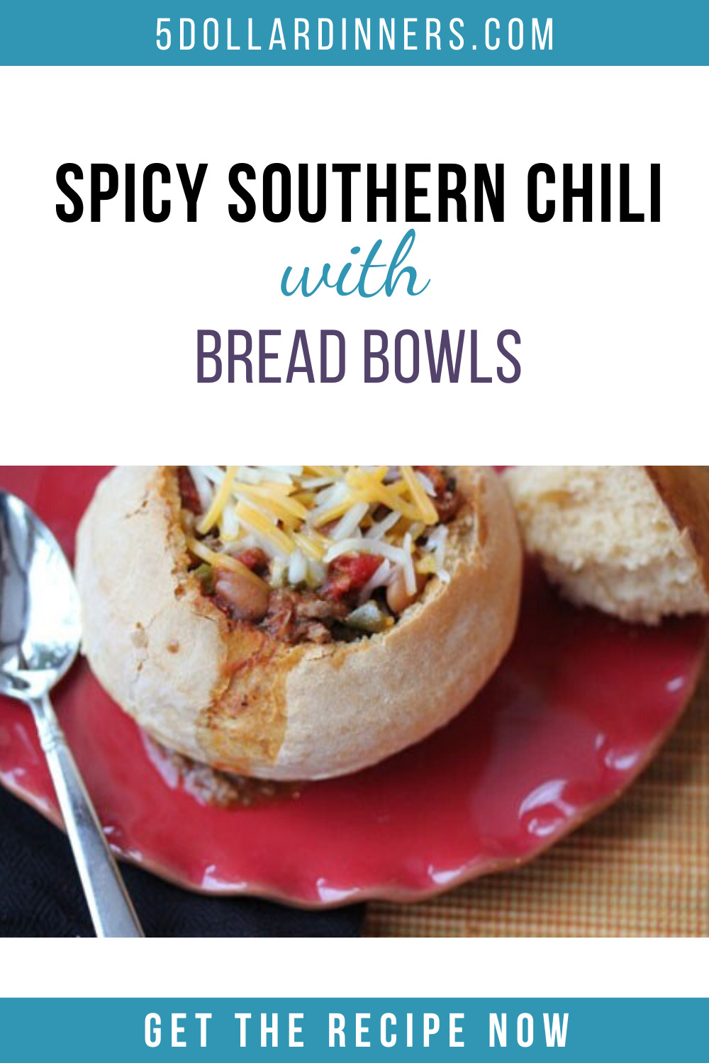 spicy southern chili with bread bowls