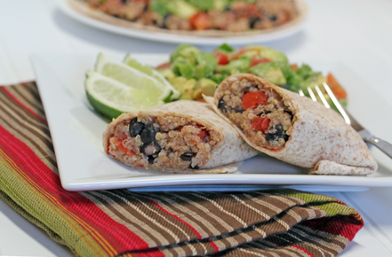 quinoa black bean burritos