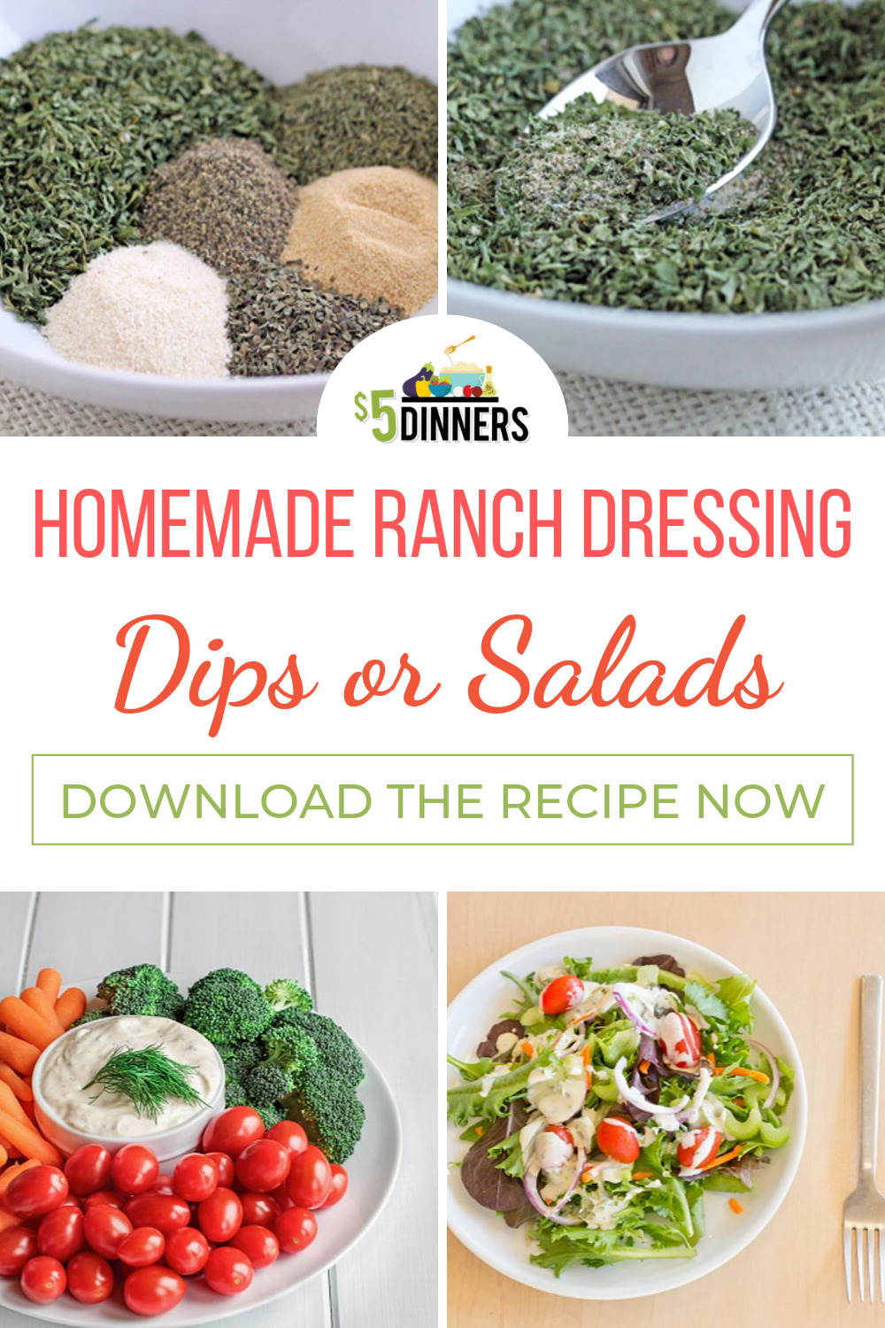 Easy Homemade Ranch Dressing on $5 Dinners