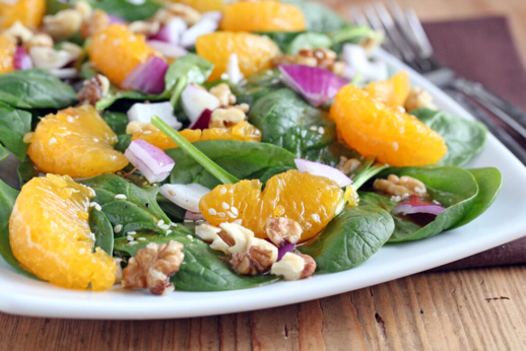 Asian Spinach Salad with SoySesame Vinaigrette 5 Dinners