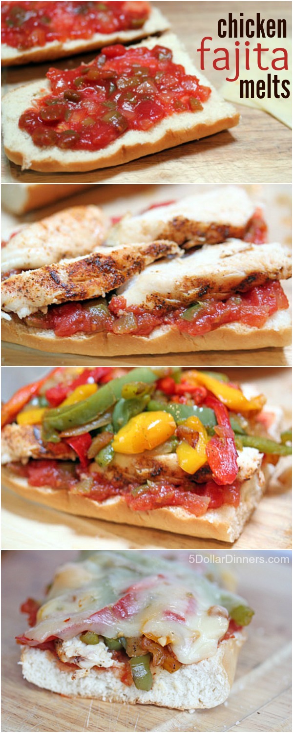 Chicken Fajita Melts from 5DollarDinners.com