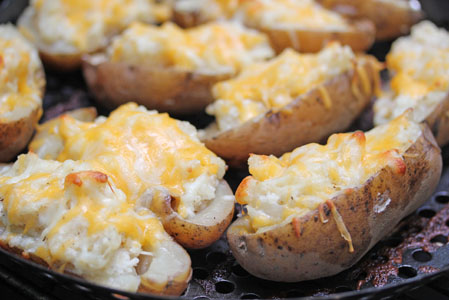 twice-baked grilled potatoes